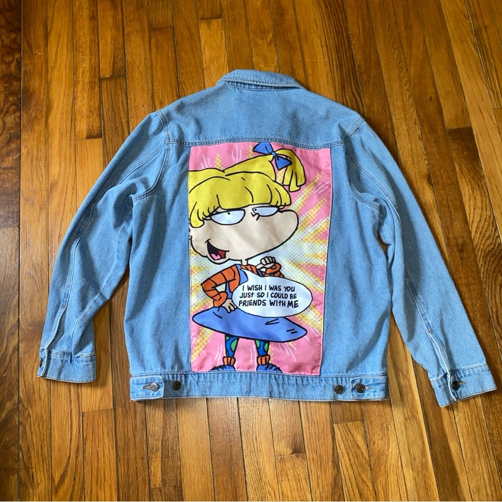 Y2K Nickelodeon Rugrats Angelica “I Wish I Was You” 90s Denim Jean Jacket Size M